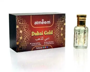 Almeem Dubai Gold Citrus Musk Floral Attar for Men and Women 12 ml