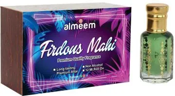 Almeem Firdous Mahi Natural Mitti Gul Hina Zafari Jannat Ul Firdaus Floral Attar for Men and Women 12 ml