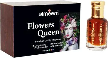 Almeem Flowers Queen Natural Phulwari Bakul Rose Floral Attar for Men and Women 12 ml
