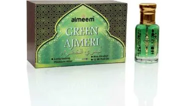 Almeem Green Ajmeri Woody Amber Floral Attar for Men and Women 12 ml