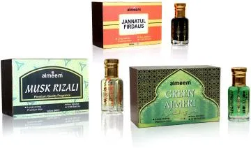 Almeem Jannatul Firdaus Rizali Green Ajmeri Musk Agarwood Jannat Ul Firdaus Floral Attar for Men and Women 12 ml