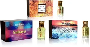 Almeem Rooh E Amber Jannat Sabaya Musk Arabia White Lotus Citrus Saffron Floral Attar for Men and Women 12 ml