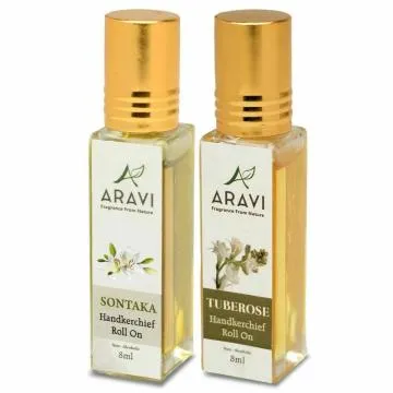 ARAVI Natural Long Lasting Fragrance Deodorant For Men And Women 8 ml – Pack Of 2