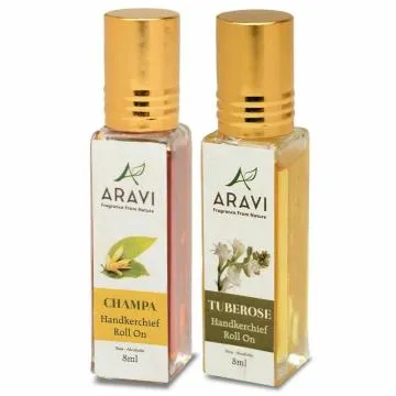 ARAVI Natural Long Lasting Fragrance Deodorant For Men And Women 8 ml – Pack Of 2