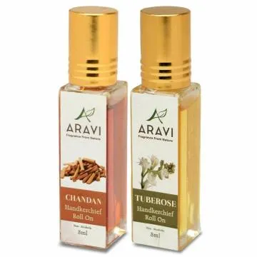 ARAVI Natural Long Lasting Fragrance Deodorant For Men And Women 8 ml – Pack Of 2