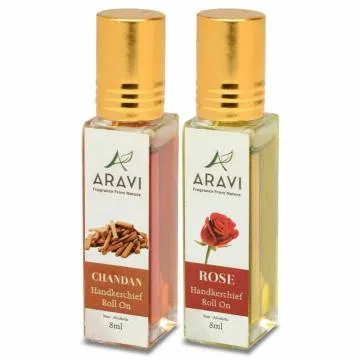 ARAVI Natural Long Lasting Fragrance Deodorant For Men And Women 8 ml – Pack Of 2