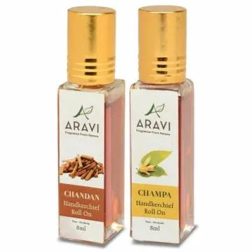 ARAVI Natural Long Lasting Fragrance Deodorant For Men And Women 8 ml – Pack Of 2