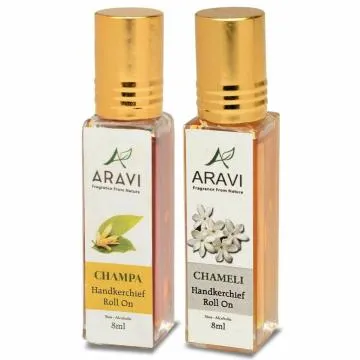 ARAVI Natural Long Lasting Fragrance Deodorant For Men And Women 8 ml – Pack Of 2