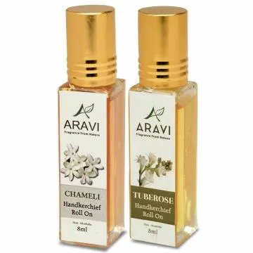 ARAVI Natural Long Lasting Fragrance Deodorant For Men And Women 8 ml – Pack Of 2
