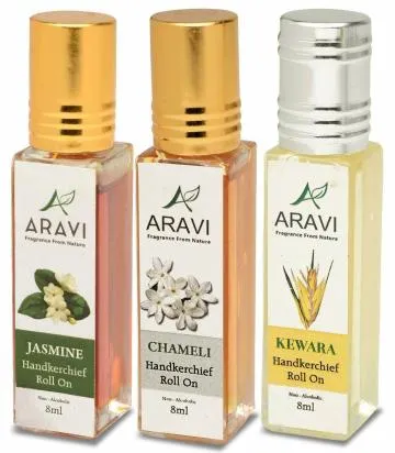 ARAVI Natural Long Lasting Fragrance Deodorant For Men And Women 8 ml – Pack Of 3
