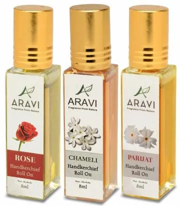 ARAVI Natural Long Lasting Fragrance Deodorant For Men And Women 8 ml – Pack Of 3
