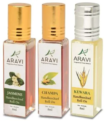 ARAVI Natural Long Lasting Fragrance Deodorant For Men And Women 8 ml – Pack Of 3