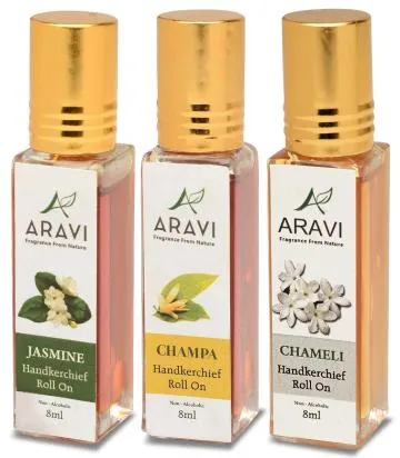 ARAVI Natural Long Lasting Fragrance Deodorant For Men And Women 8 ml – Pack Of 3
