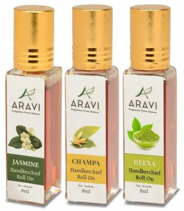 ARAVI Natural Long Lasting Fragrance Deodorant For Men And Women 8 ml – Pack Of 3