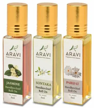 ARAVI Natural Long Lasting Fragrance Deodorant For Men And Women 8 ml – Pack Of 3