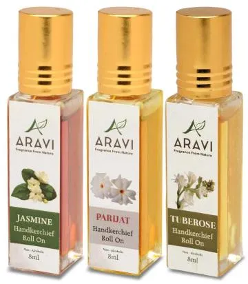 ARAVI Natural Long Lasting Fragrance Deodorant For Men And Women 8 ml – Pack Of 3