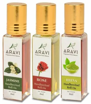 ARAVI Natural Long Lasting Fragrance Deodorant For Men And Women 8 ml – Pack Of 3