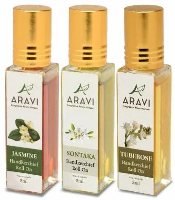 ARAVI Natural Long Lasting Fragrance Deodorant For Men And Women 8 ml – Pack Of 3
