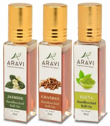 ARAVI Natural Long Lasting Fragrance Deodorant For Men And Women 8 ml – Pack Of 3