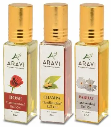 ARAVI Natural Long Lasting Fragrance Deodorant For Men And Women 8 ml – Pack Of 3