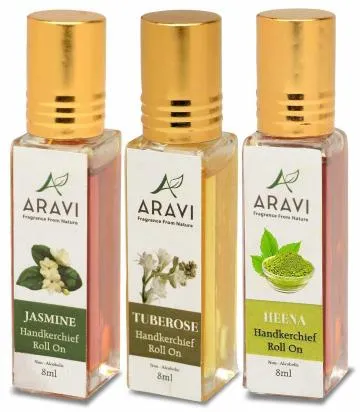 ARAVI Natural Long Lasting Fragrance Deodorant For Men And Women 8 ml – Pack Of 3
