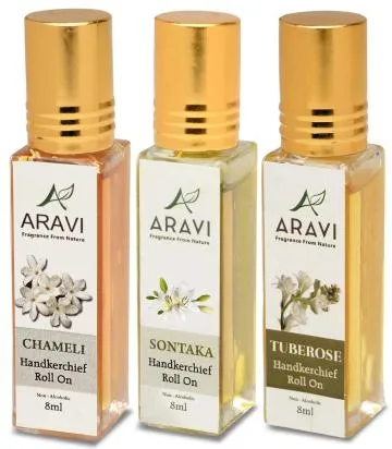 ARAVI Natural Long Lasting Fragrance Deodorant For Men And Women 8 ml – Pack Of 3