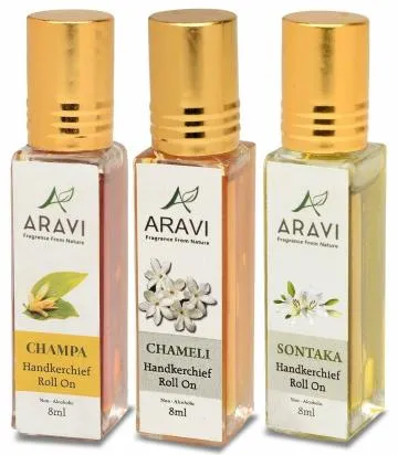 ARAVI Natural Long Lasting Fragrance Deodorant For Men And Women 8 ml – Pack Of 3