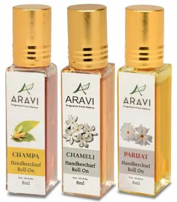 ARAVI Natural Long Lasting Fragrance Deodorant For Men And Women 8 ml – Pack Of 3