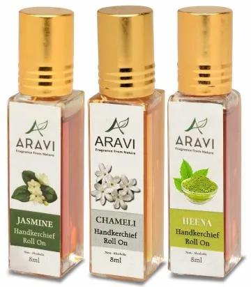 ARAVI Natural Long Lasting Fragrance Deodorant For Men And Women 8 ml – Pack Of 3