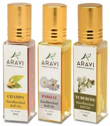 ARAVI Natural Long Lasting Fragrance Deodorant For Men And Women 8 ml – Pack Of 3