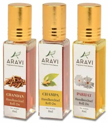 ARAVI Natural Long Lasting Fragrance Deodorant For Men And Women 8 ml – Pack Of 3