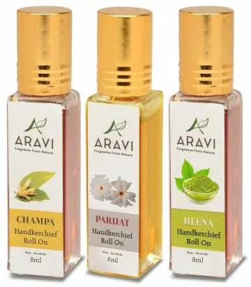 ARAVI Natural Long Lasting Fragrance Deodorant For Men And Women 8 ml – Pack Of 3