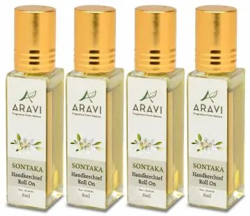 ARAVI Natural Long Lasting Fragrance Deodorant For Men And Women 8 ml – Pack Of 4