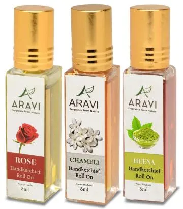 ARAVI Roll On Perfume Natural Deodorant For Men And Women 8 ml – Pack Of 3