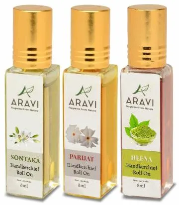 ARAVI Roll On Perfume Natural Deodorant For Men And Women 8 ml – Pack Of 3