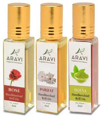 ARAVI Roll On Perfume Natural Deodorant For Men And Women 8 ml – Pack Of 3