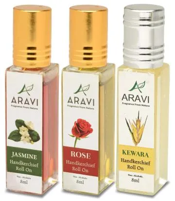 ARAVI Roll On Perfume Natural Deodorant For Men And Women 8 ml – Pack Of 3