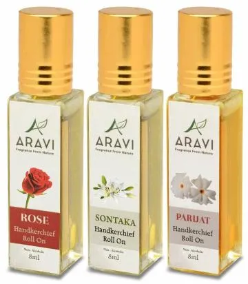 ARAVI Roll On Perfume Natural Deodorant For Men And Women 8 ml – Pack Of 3