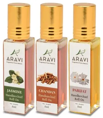 ARAVI Roll On Perfume Natural Deodorant For Men And Women 8 ml – Pack Of 3