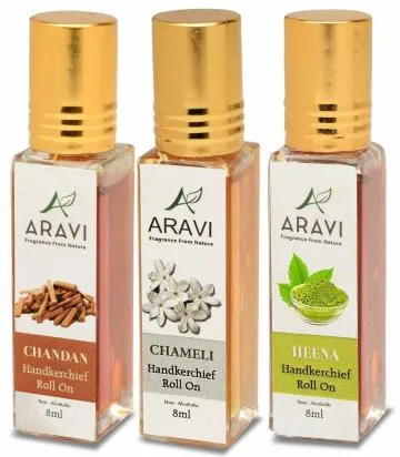 ARAVI Roll On Perfume Natural Deodorant For Men And Women 8 ml – Pack Of 3