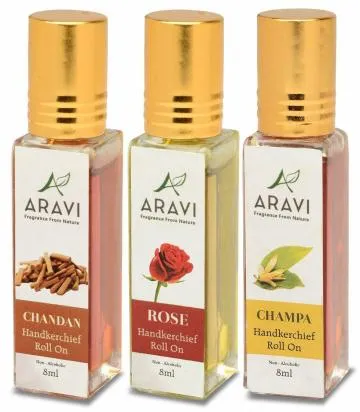ARAVI Roll On Perfume Natural Deodorant For Men And Women 8 ml – Pack Of 3