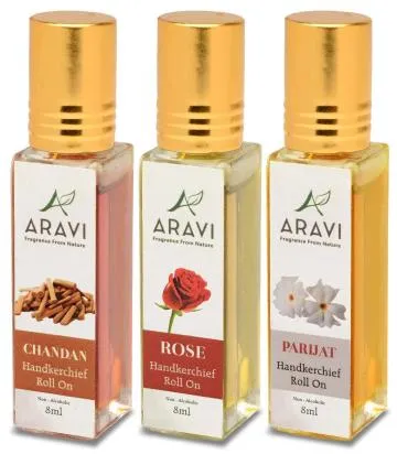 ARAVI Roll On Perfume Natural Deodorant For Men And Women 8 ml – Pack Of 3