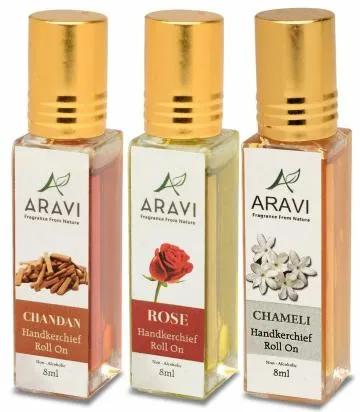 ARAVI Roll On Perfume Natural Deodorant For Men And Women 8 ml – Pack Of 3