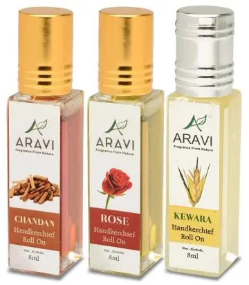 ARAVI Roll On Perfume Natural Deodorant For Men And Women 8 ml – Pack Of 3