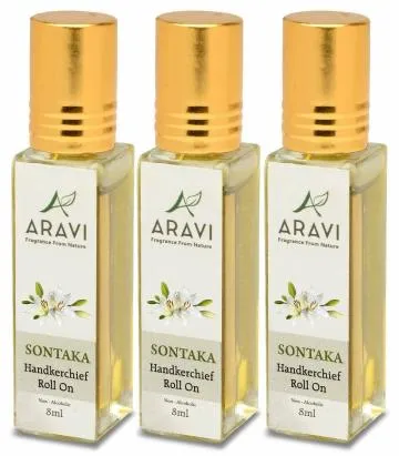ARAVI Roll On Perfume Natural Deodorant For Men And Women 8 ml – Pack Of 3