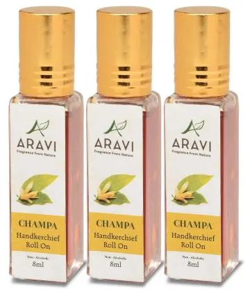 ARAVI Roll On Perfume Natural Deodorant For Men And Women 8 ml – Pack Of 3