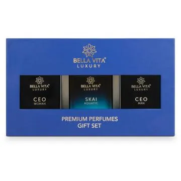 Bella Vita Luxury Premium Perfumes Giftset CEO WOMANSKAI AQUATICCEO MAN Pack of 1100ml Each
