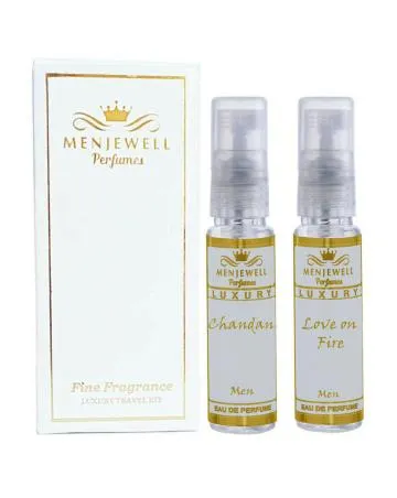 Menjewell Fragrance Perfume Gift Set Chandan and Love On Fire Eau de Parfum – 20 ml For Men