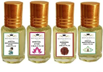 Menjewell Fragrances Pack of 4Pc 5ml Floral and Natural Attar For Men and Women
