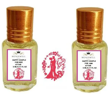 Menjewell Happy Couple 5 Ml Pack of 2 Floral Attar